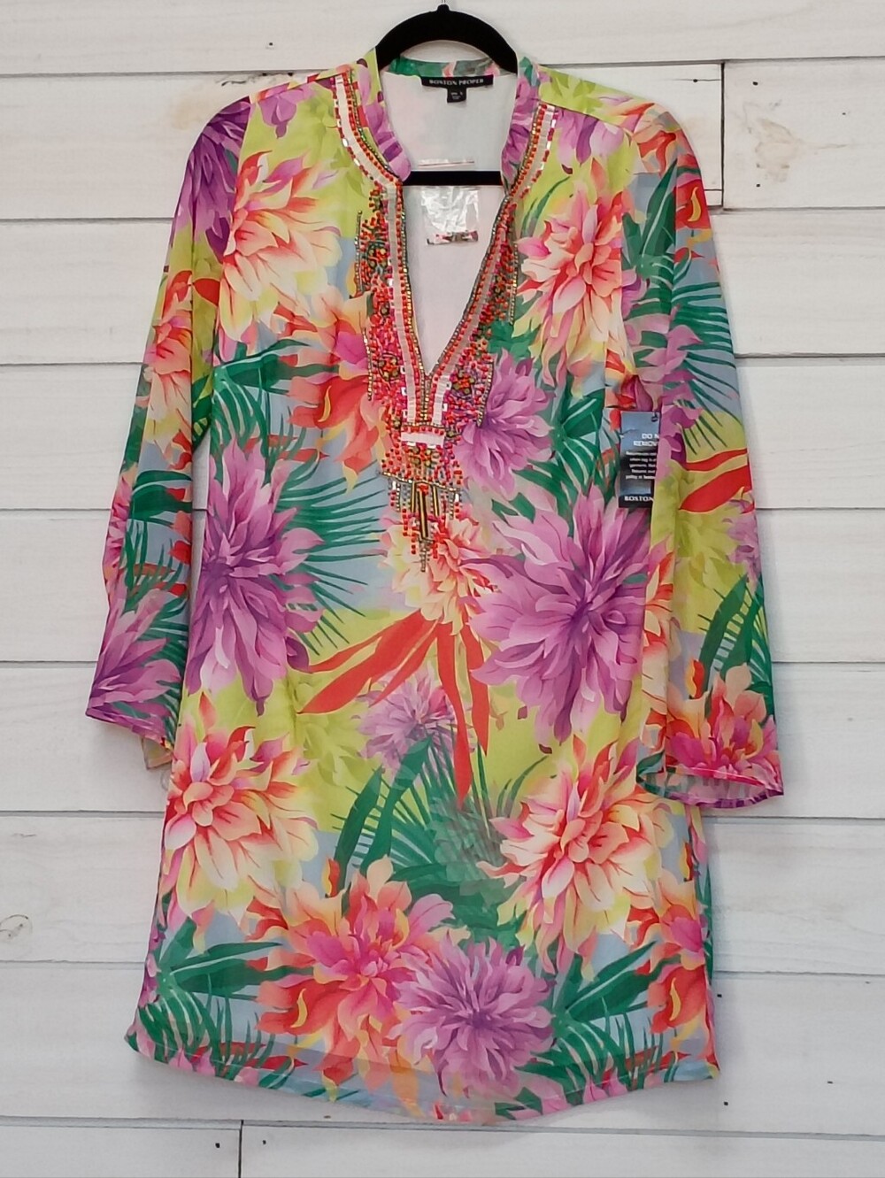 Boston Proper Floral beaded dress